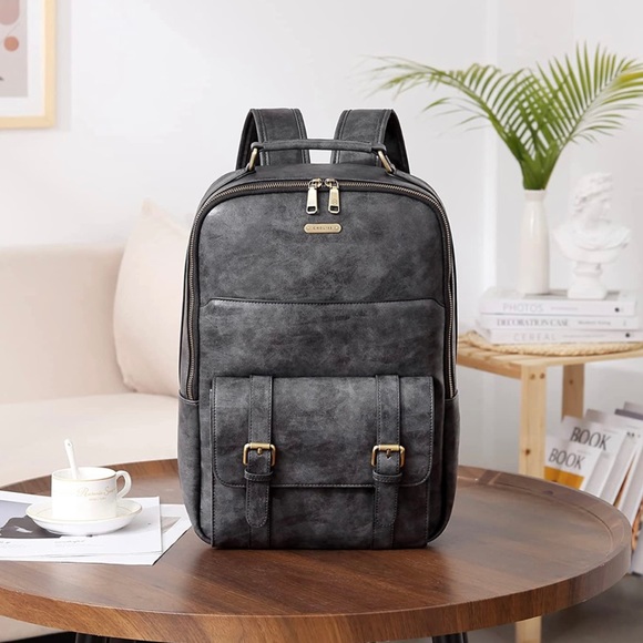 Handbags - Brand New — Black Leather Backpack